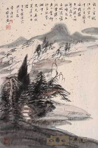 常进 山水 立轴 65×43cm